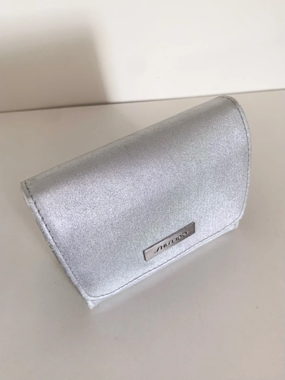 Y2k Shiseido Metallic Silver Travel Cosmetic Case